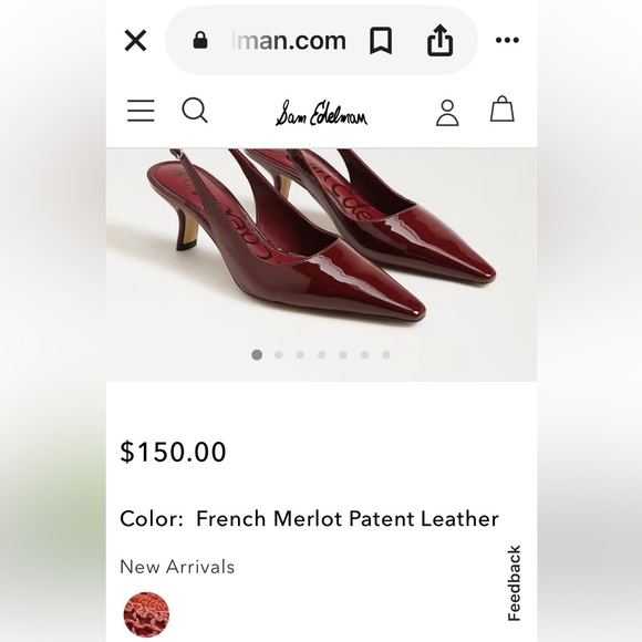 Sam Edelman French Merlot Patent Leather Bianka Slingback Pumps Size 9 - Picture 13 of 13